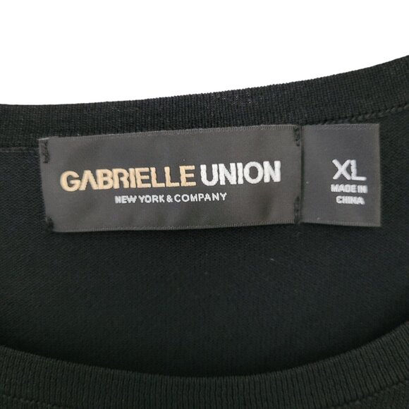 New York & Company Gabrielle Union FIRE Crop Top Womens Size XL Black White Logo - Picture 3 of 8